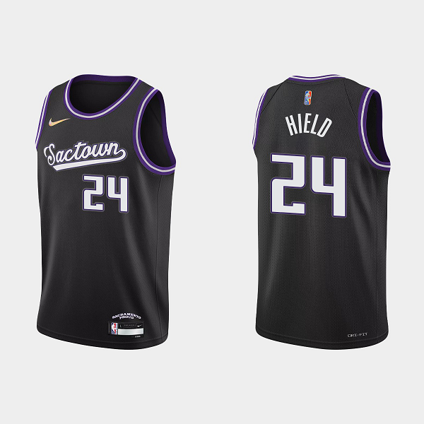 Men's Sacramento Kings #24 Buddy Hield 2021/22 75th Anniversary City Black NBA Jersey