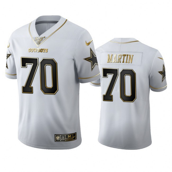 Dallas Cowboys #70 Zack Martin Men's Nike White Golden Edition Vapor Limited NFL 100 Jersey