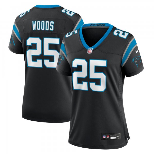 Women's Carolina Panthers Xavier Woods Nike Black Team Game Jersey