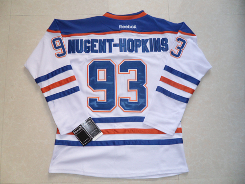 Edmonton Oilers #93 Nugent-Hopkins White Stitched NHL Jersey