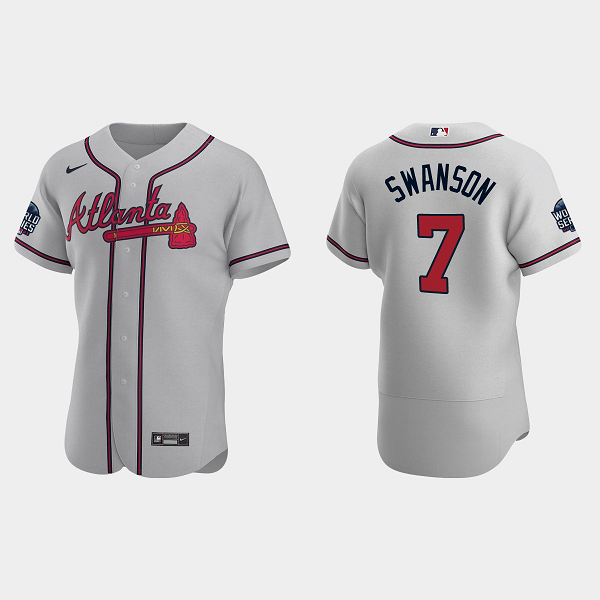 Dansby Swanson Atlanta Braves 2021 World Series MLB Flexbase Jersey - Gray