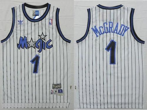 Men's Orlando Magic #1 Tracy Mcgrady White Throwback Stitched NBA Jersey