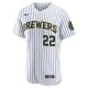 Men's Milwaukee Brewers Christian Yelich Nike White Team Alternate Player Jersey