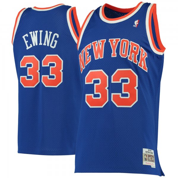 Men's New York Knicks Patrick Ewing Mitchell & Ness Blue 1991/92 Hardwood Classics Swingman Jersey